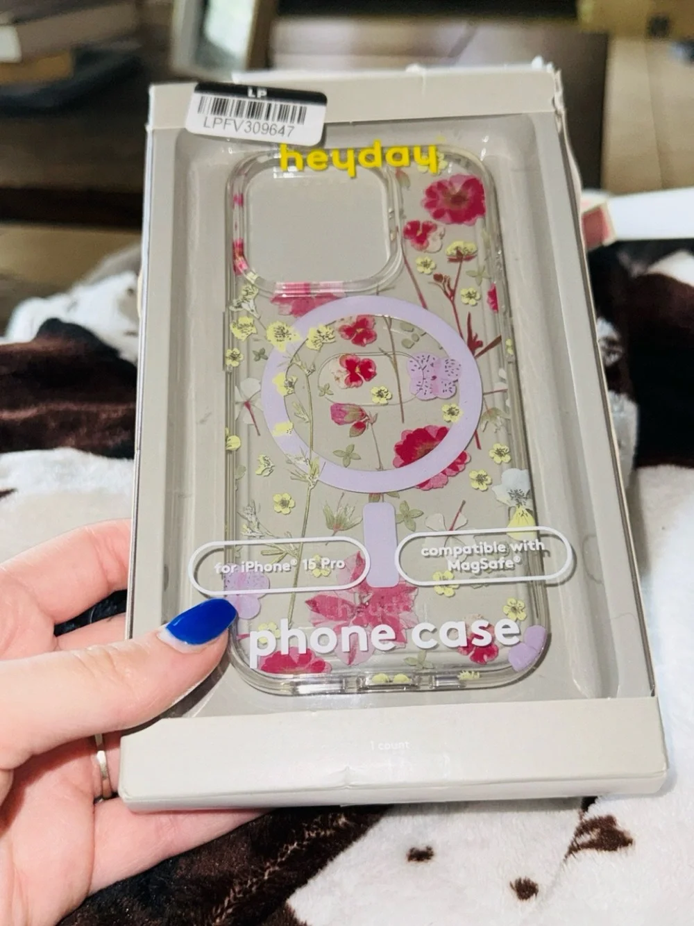 heyday Floral Clear MagSafe Phone Case for iPhone 15 Pro - Pink